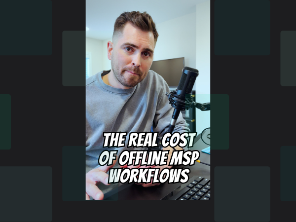 Danny Mareco of TechGrid Explaining How to Fix Broken MSP Quote to Cash workflows on a podcast mic
